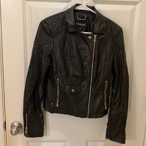 Express leather moto jacket